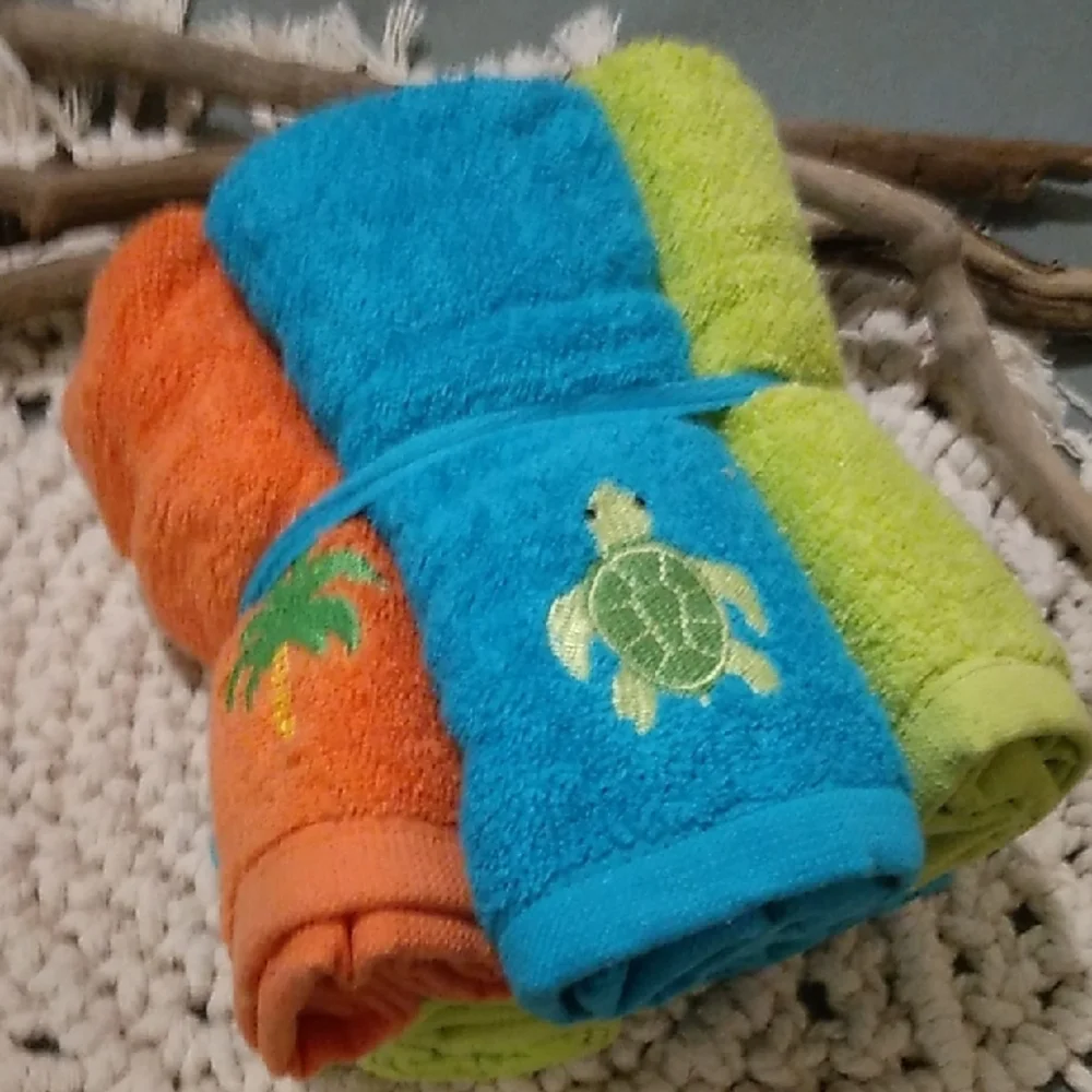 Sonoma Vibrant Hand Towels - Blue, Green, Orange